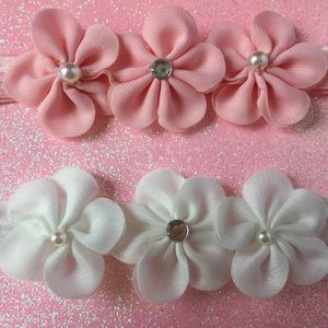 PINK WEDDING BAPTISM BABY FLOWER HEADBAND